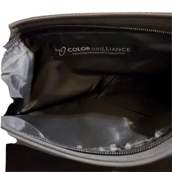 Ion Color Brilliance Black colored clutch fold over bag Zipper Closure Clean - Picture 5 of 5